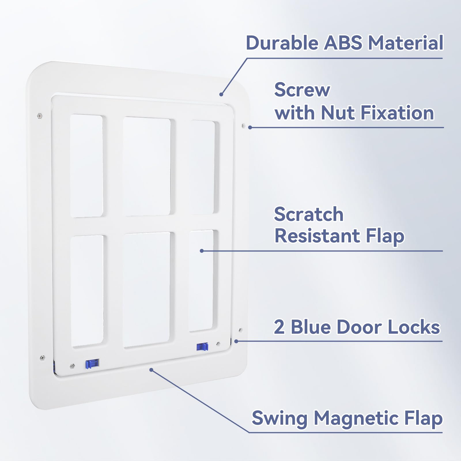 NAMSAN dual locks feature secures the flap when you need to lock door access.