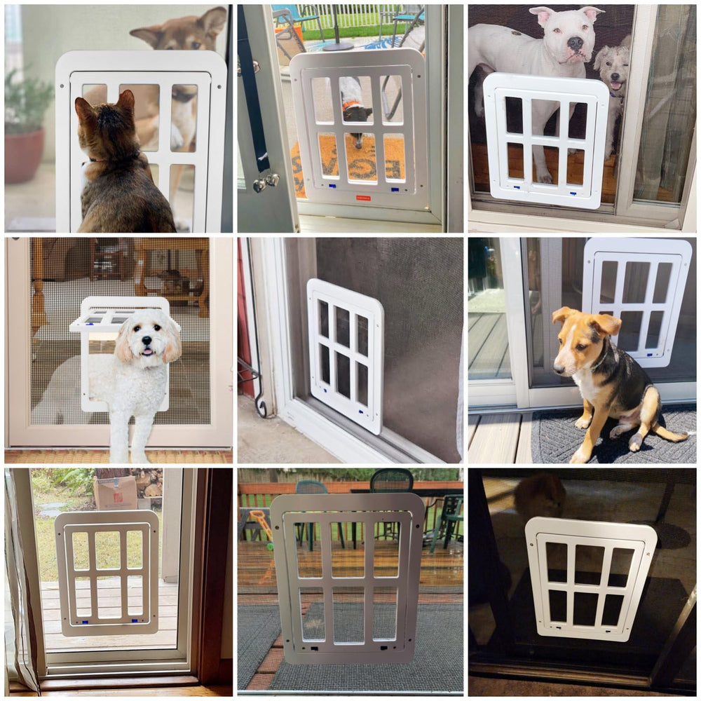 NAMSAN dog screen door inner frame shows precise fit for varied openings reducing drafts.