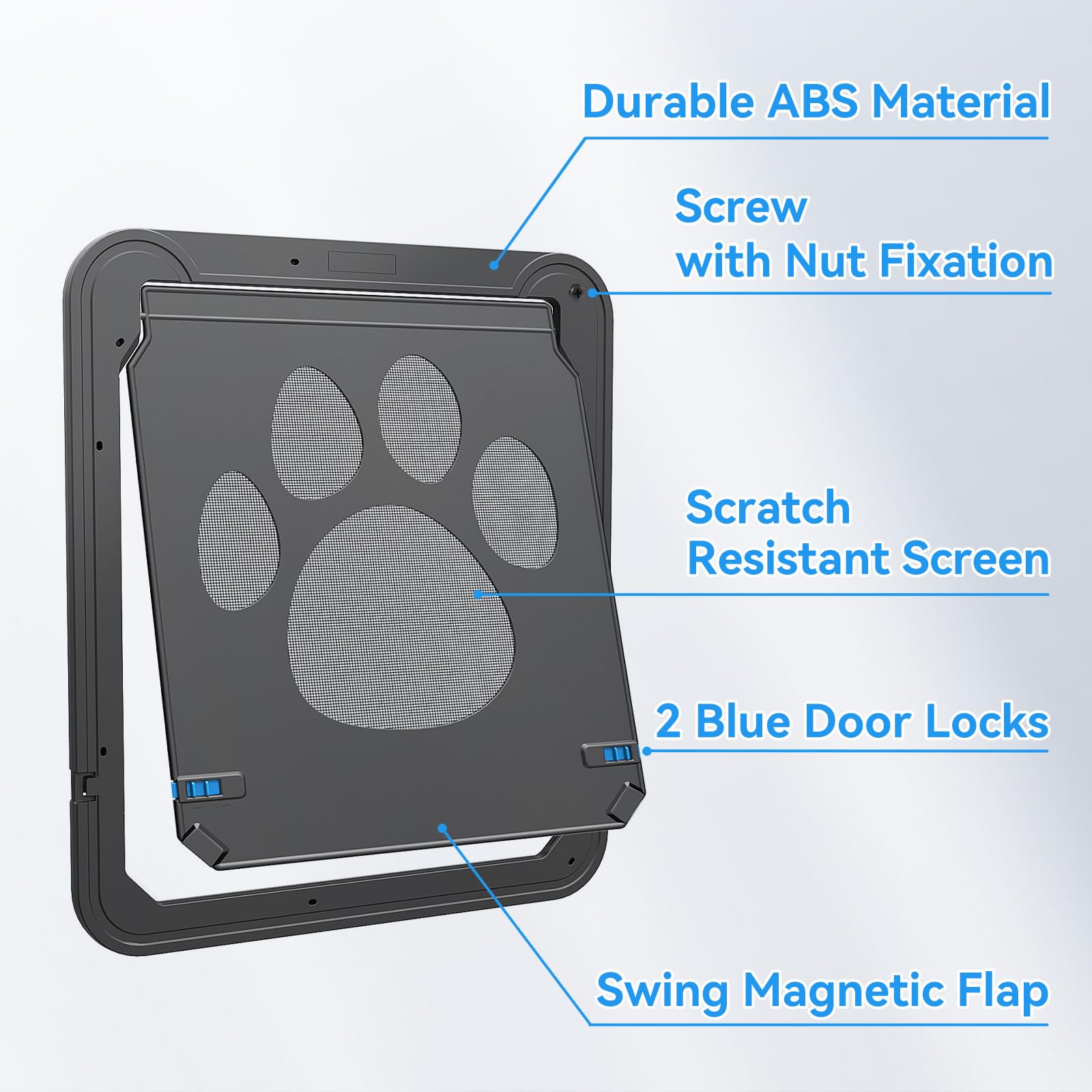 NAMSAN Dog Screen Door installation progress image demonstrates straightforward setup