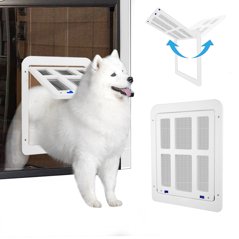 NAMSAN dog screen door magnetic flap enables effortless pet entry with self closing security.