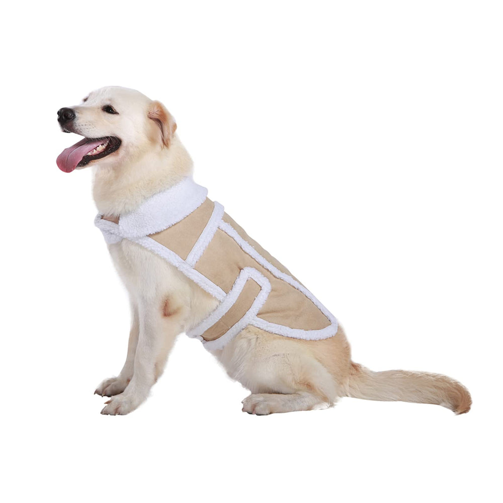 NAMSAN Dog Sherpa Jacket front view showing snug warmth for chilly walks.