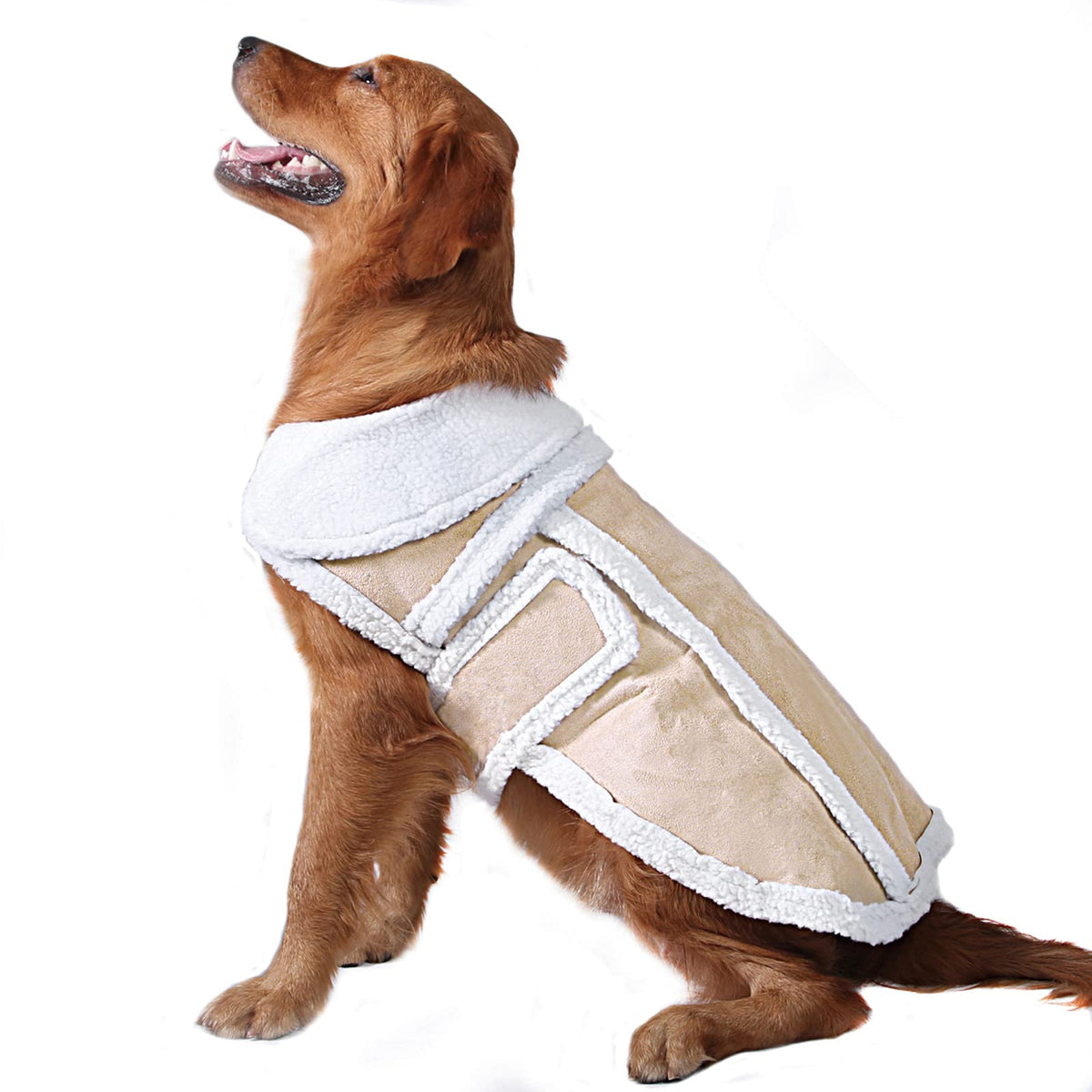 NAMSAN Dog Sherpa Jacket front view highlights cozy warmth for chilly walks.