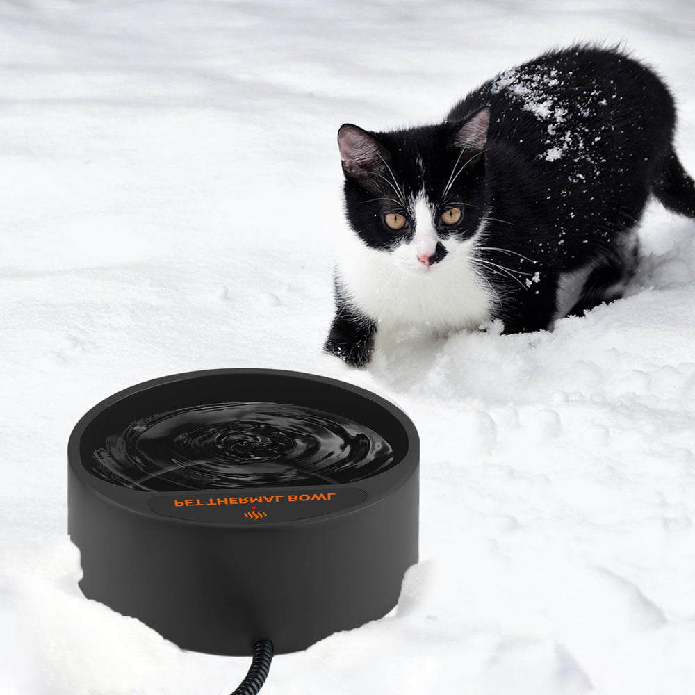 NAMSAN heated water bowl red-light-indicator aids night visibility.