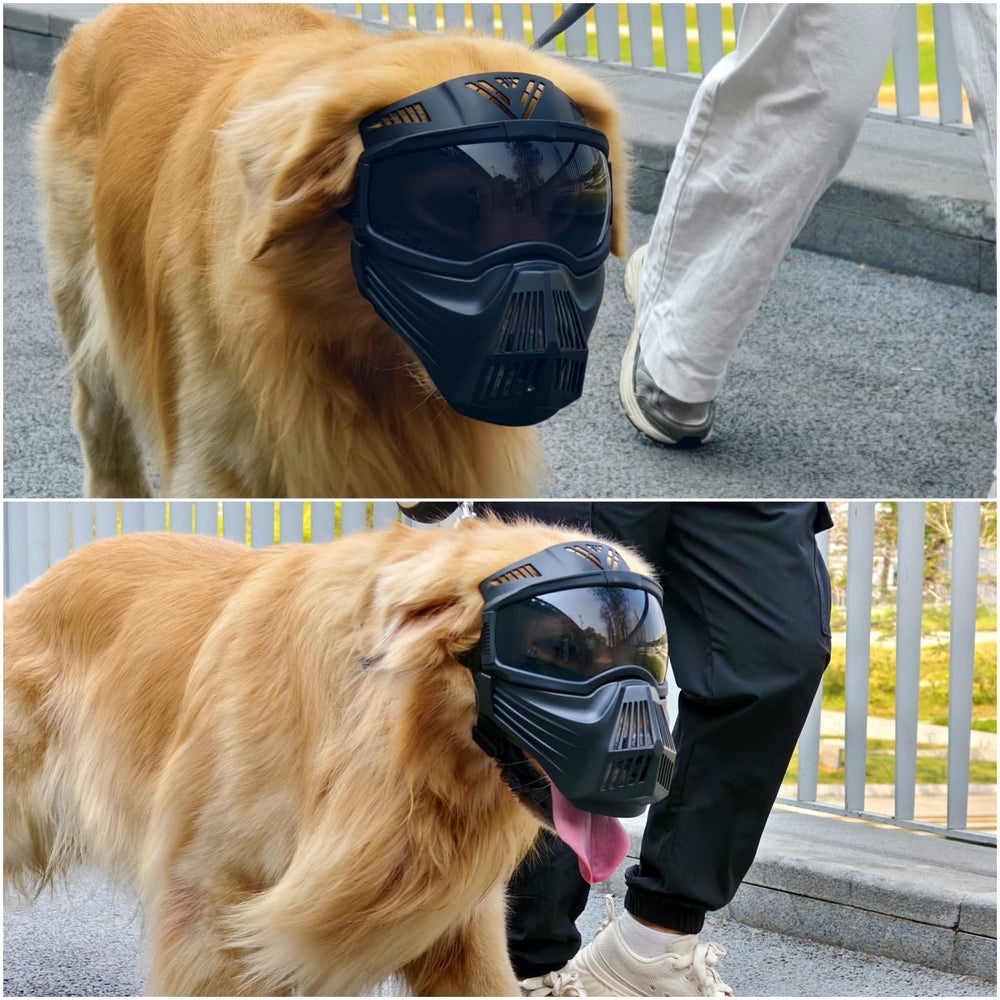NAMSAN large dog goggles side profile showing adjustable straps for secure daily wear.