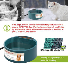 NAMSAN heated water bowl 5.5ft cord enables flexible placement.