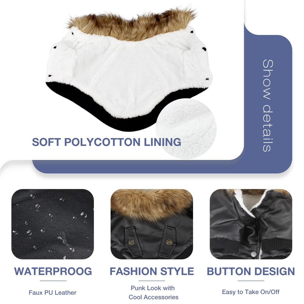 NAMSAN small dog winter coat waterproof fabric close-up highlights windproof outer protection.