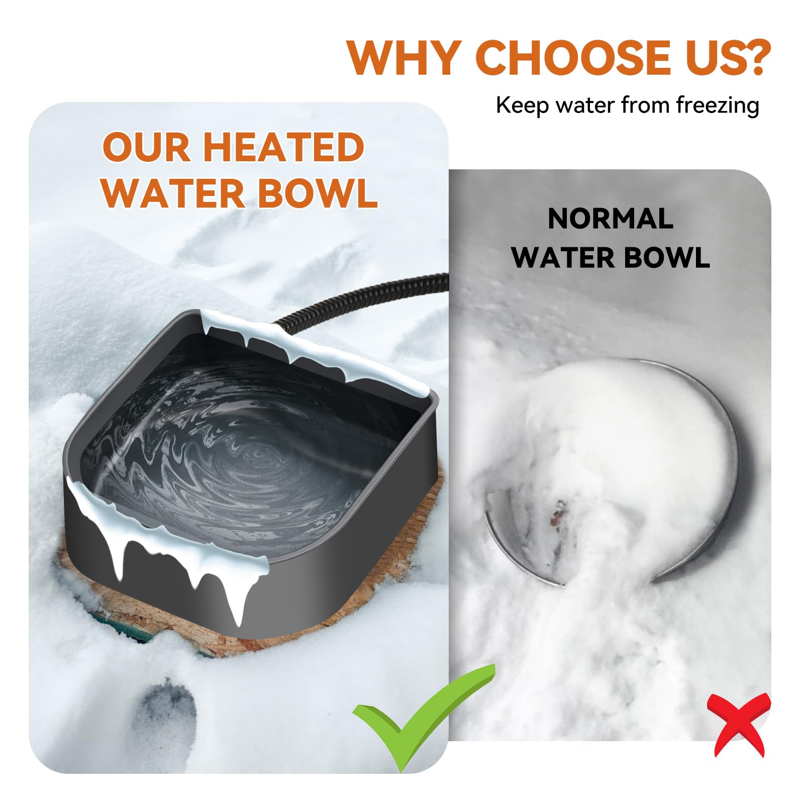 NAMSAN small heated bowl outdoor ice-free keeps water unfrozen.