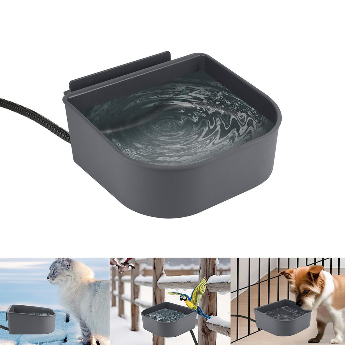 NAMSAN small heated bowl water inside keeps pets hydrated in cold weather.