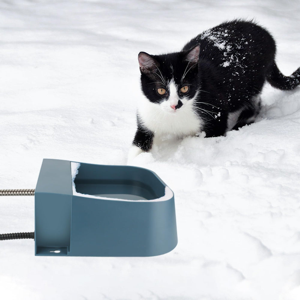 NAMSAN water dispenser indoor outdoor use demonstrates versatile placement for pets.