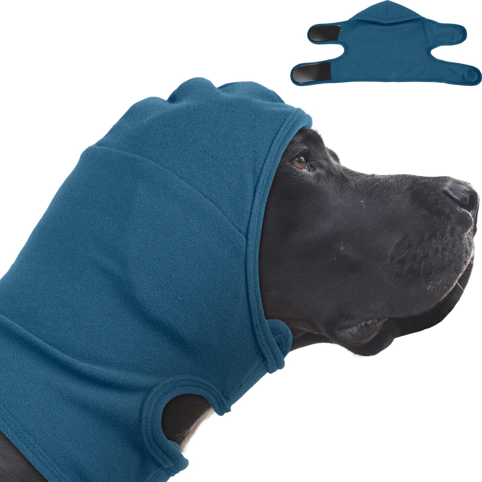 Nanaki Calming Hoodie wrapped around a dog's neck as a warm scarf in cold weather