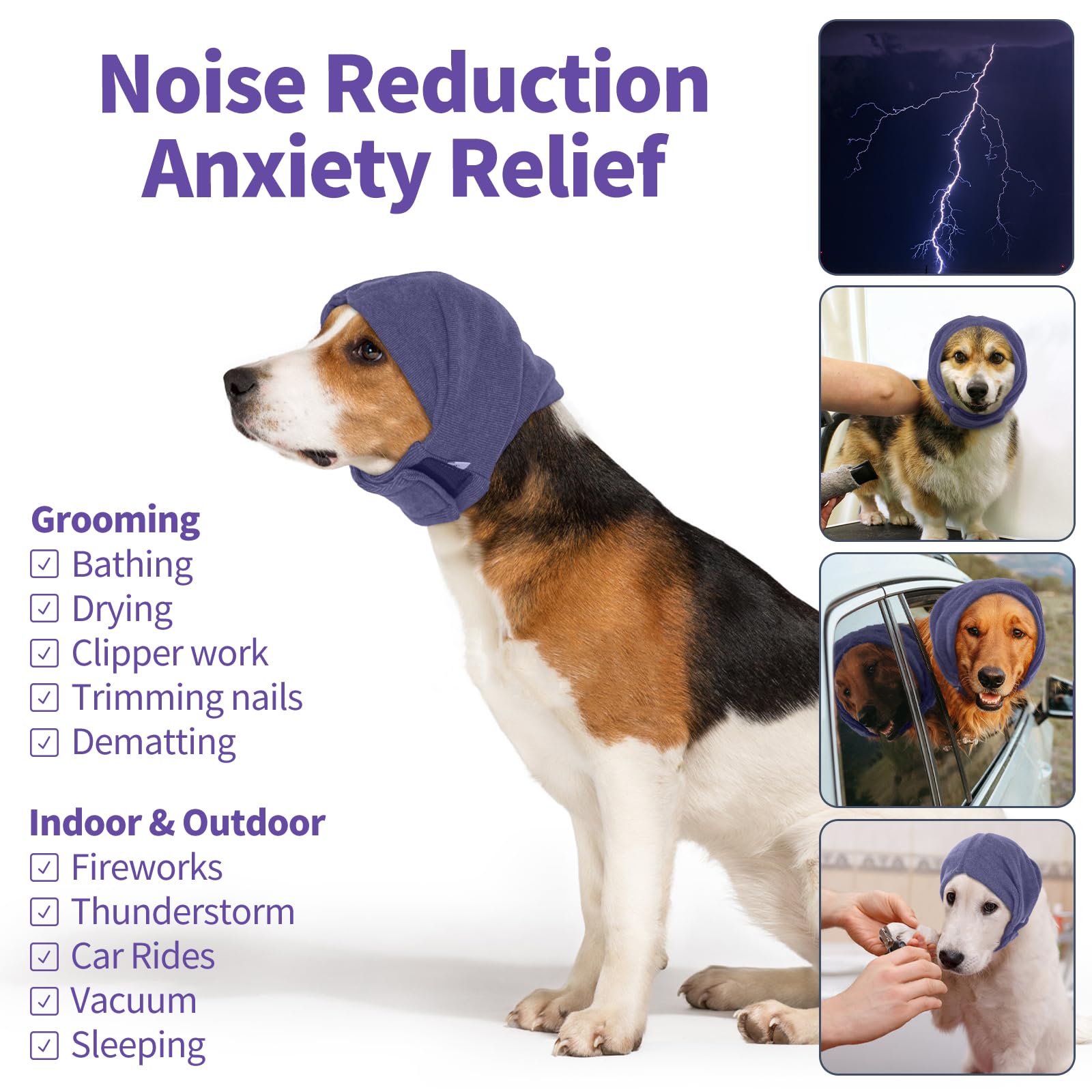 Nanaki Dog Calming Hoodie side-worn demonstrates secure fit during walks