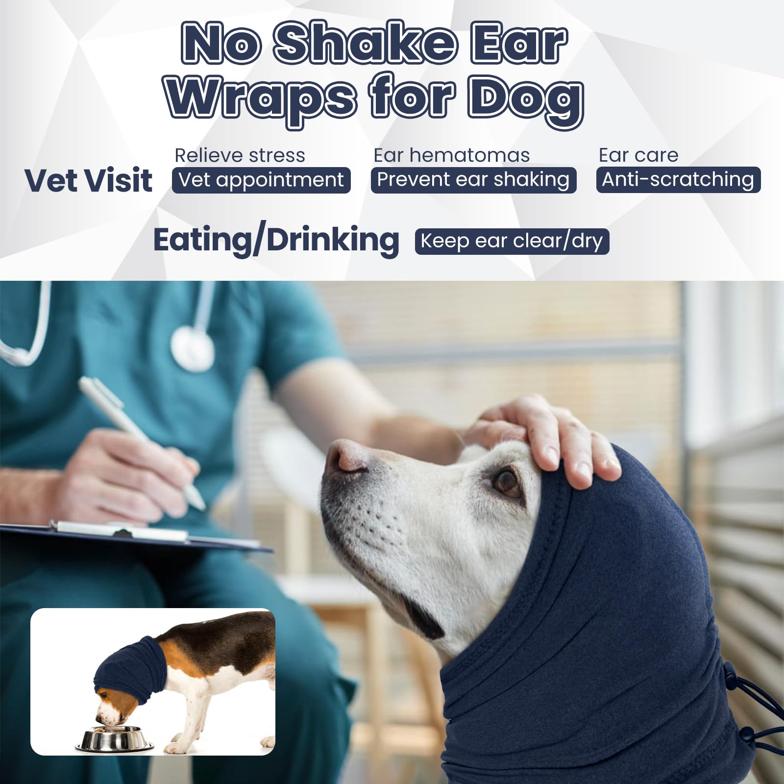 Nanaki ear wrap suited for grooming and vet settings.