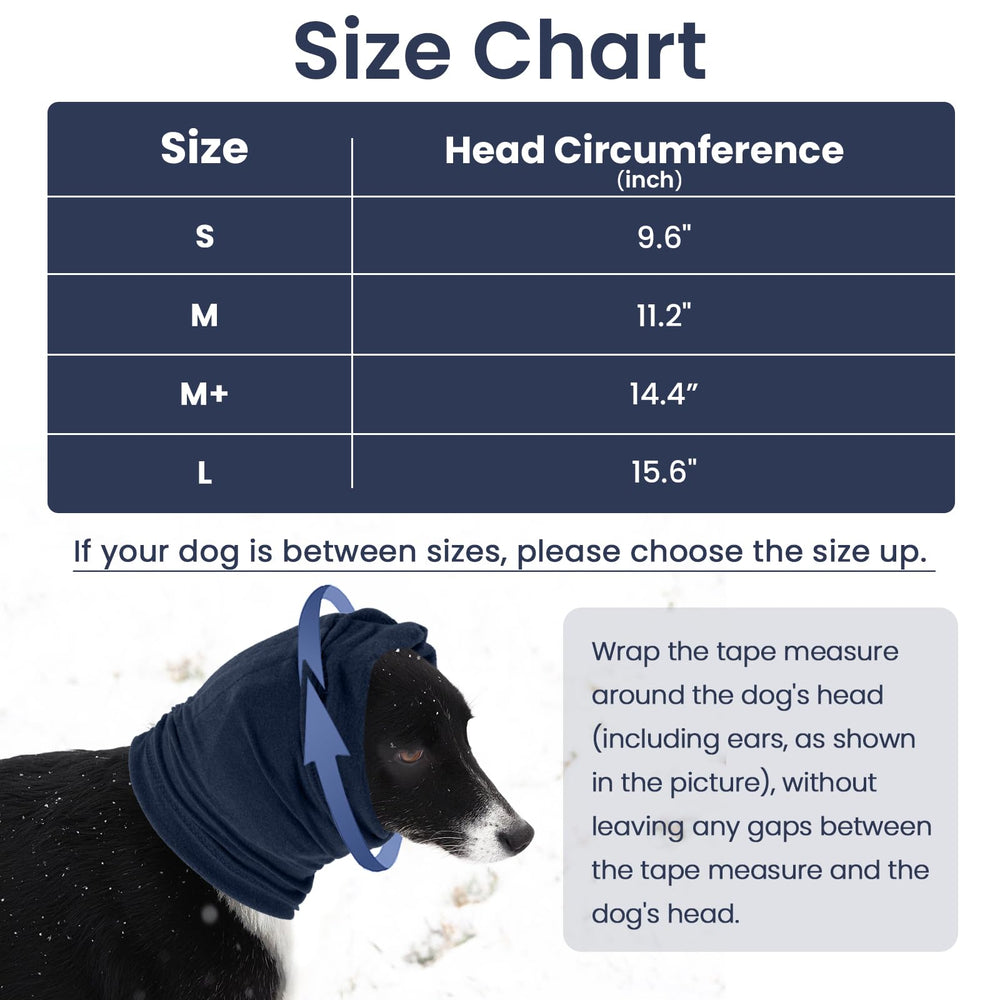 Nanaki dog ear wrap keeps ears warm during winter walks.
