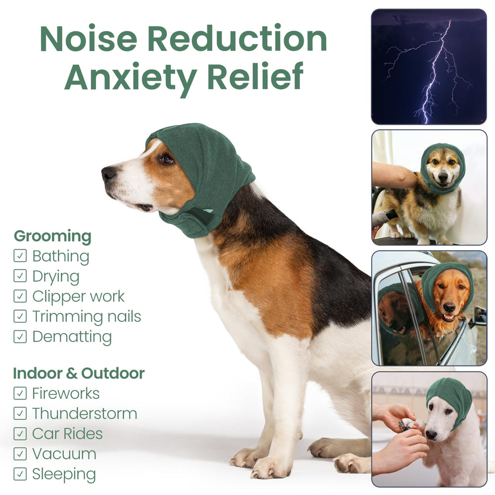 Nanaki dog head cover keeps ears warm on cold walks.