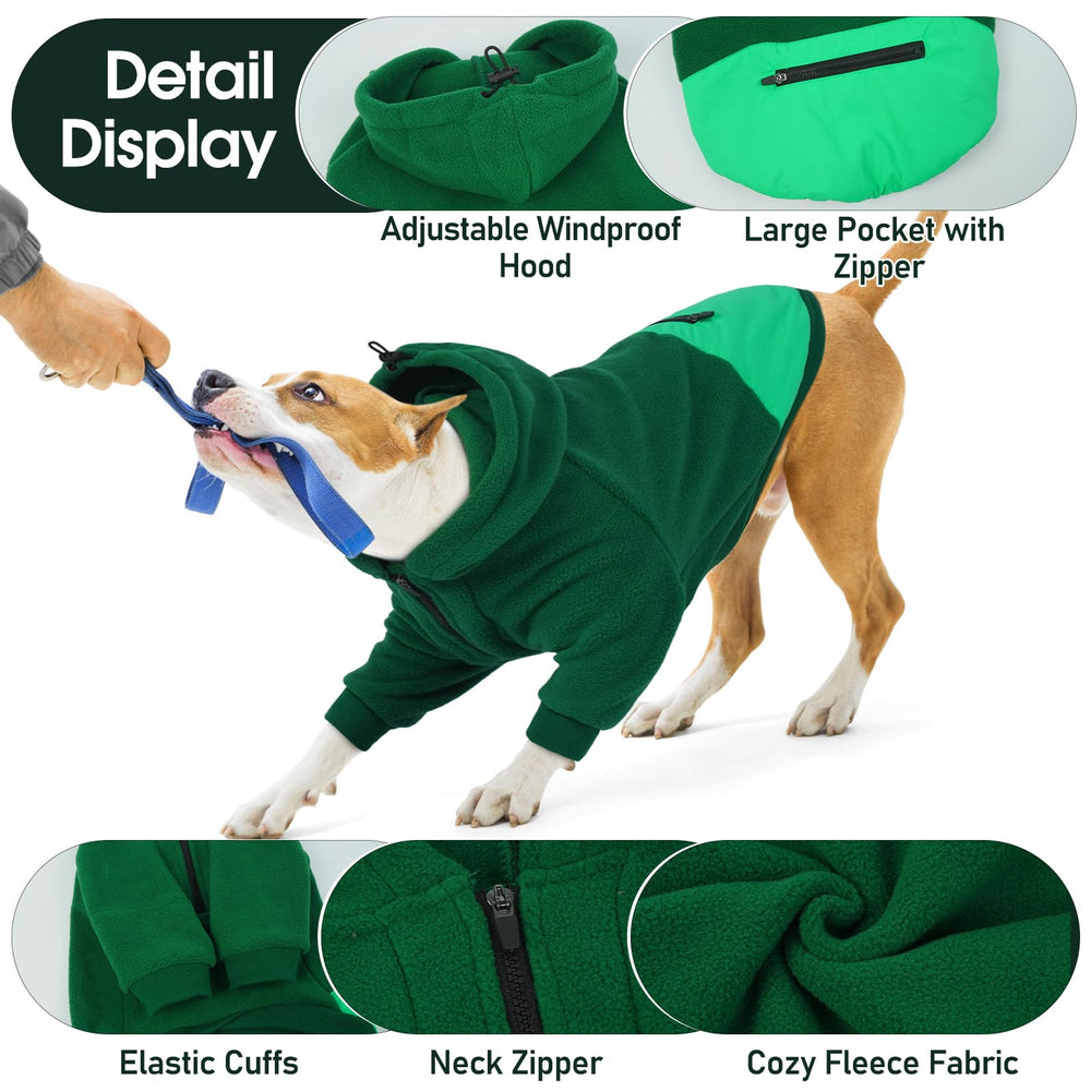 Nanaki Dog Hoodie green holiday styling for Christmas photos