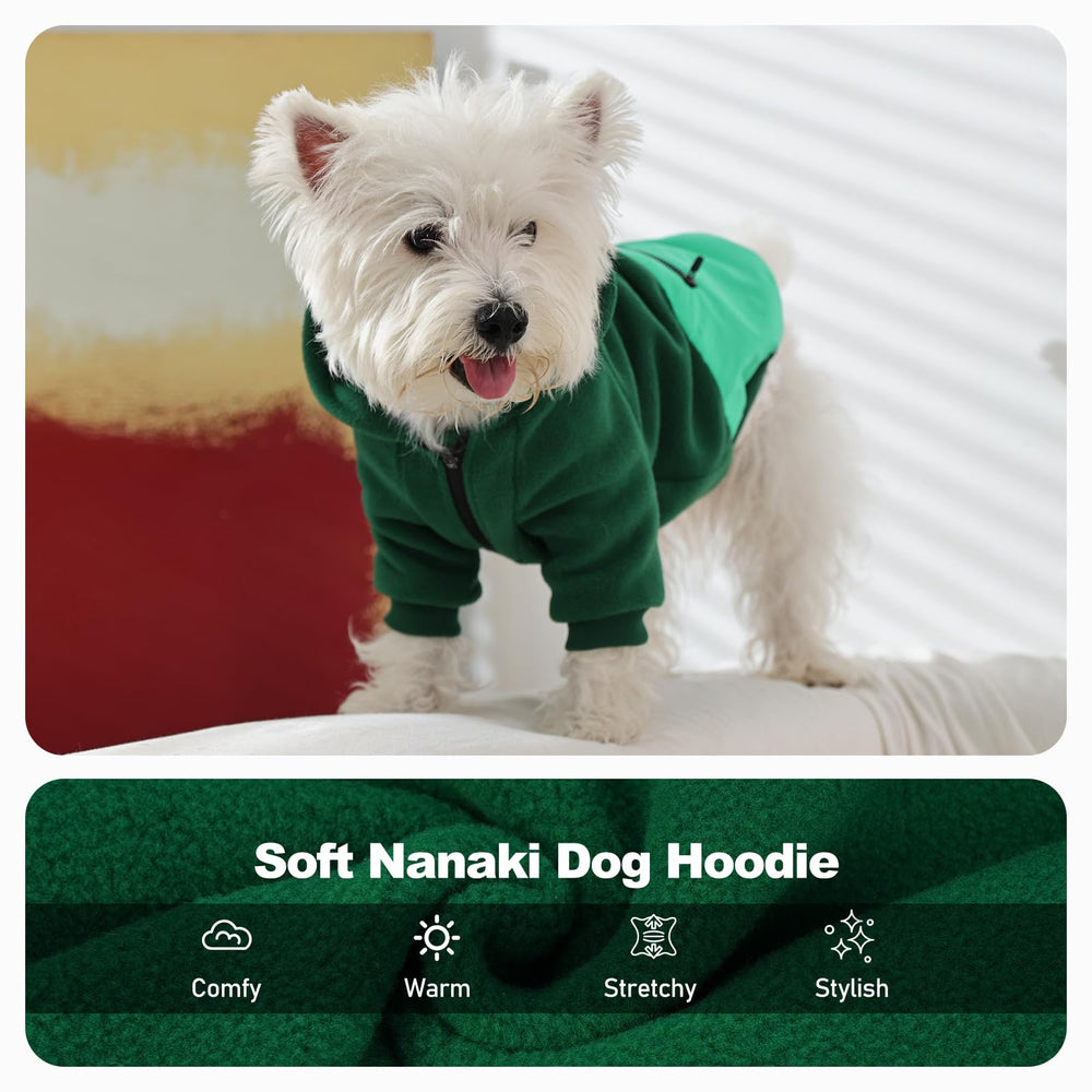 Nanaki Dog Hoodie worn during outdoor walk highlighting long sleeves