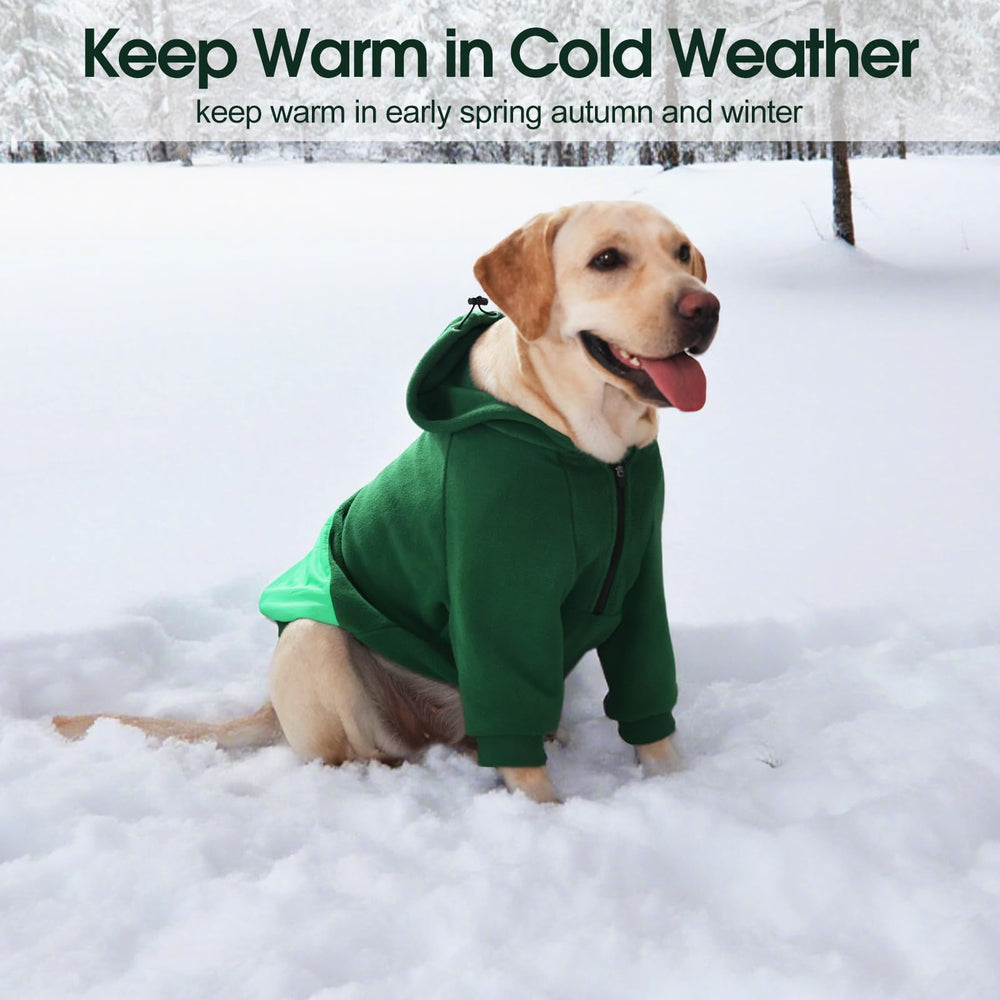 Nanaki Dog Hoodie zip-neck closeup highlights adjustable neck for comfy fit