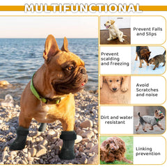 Nanaki dog socks feature adjustable detachable strap to keep paws secured.