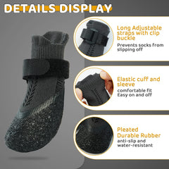 Nanaki dog socks offer waterproof grip for wet or muddy outdoor terrain.