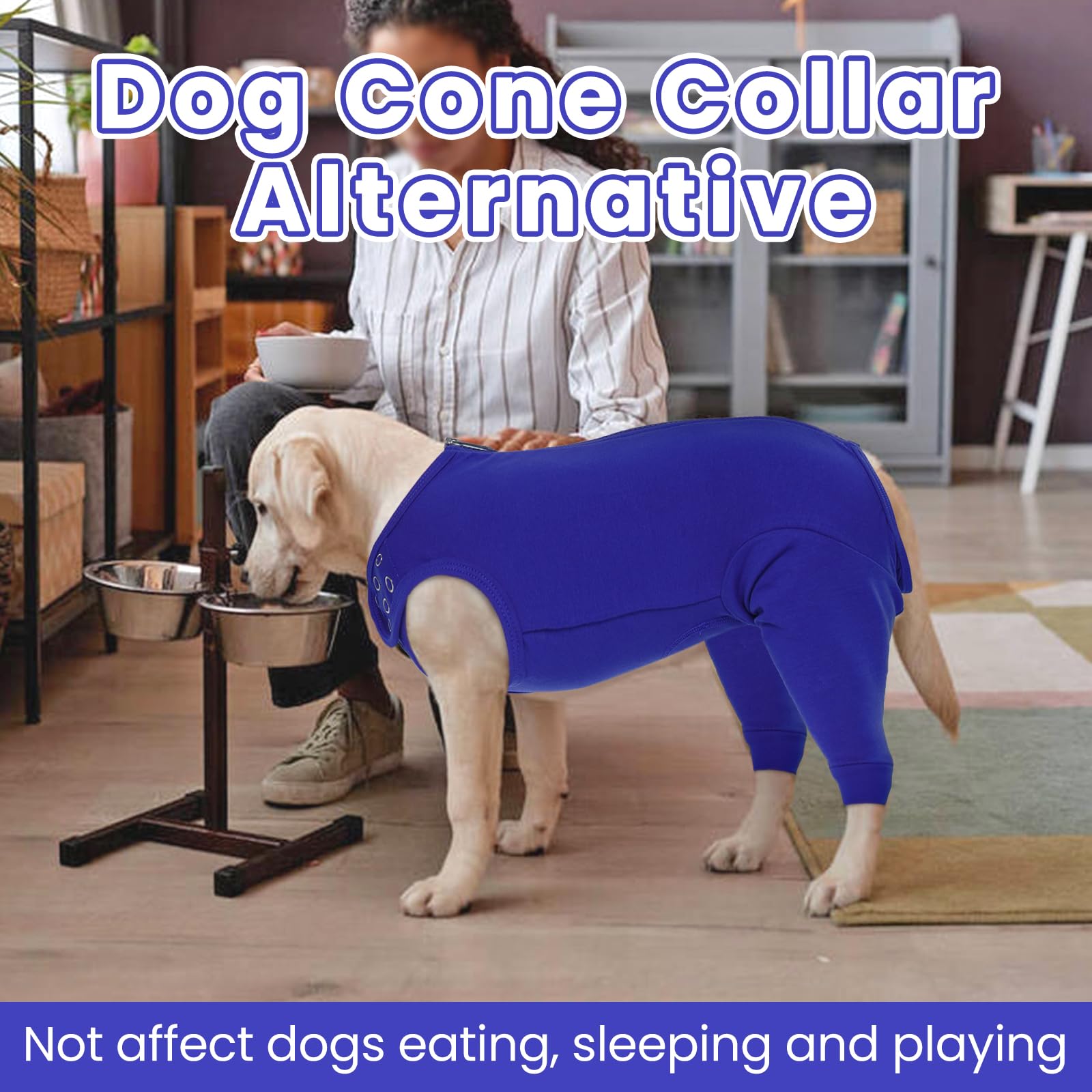 Nanaki Dog Wound Care Shirt abdomen coverage emphasizes comfortable protection during rest and play.