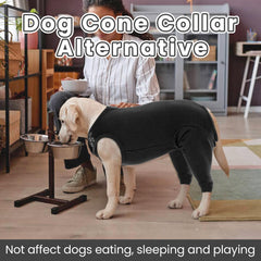 Nanaki dog wound care shirt back with zipper for easy wearing.