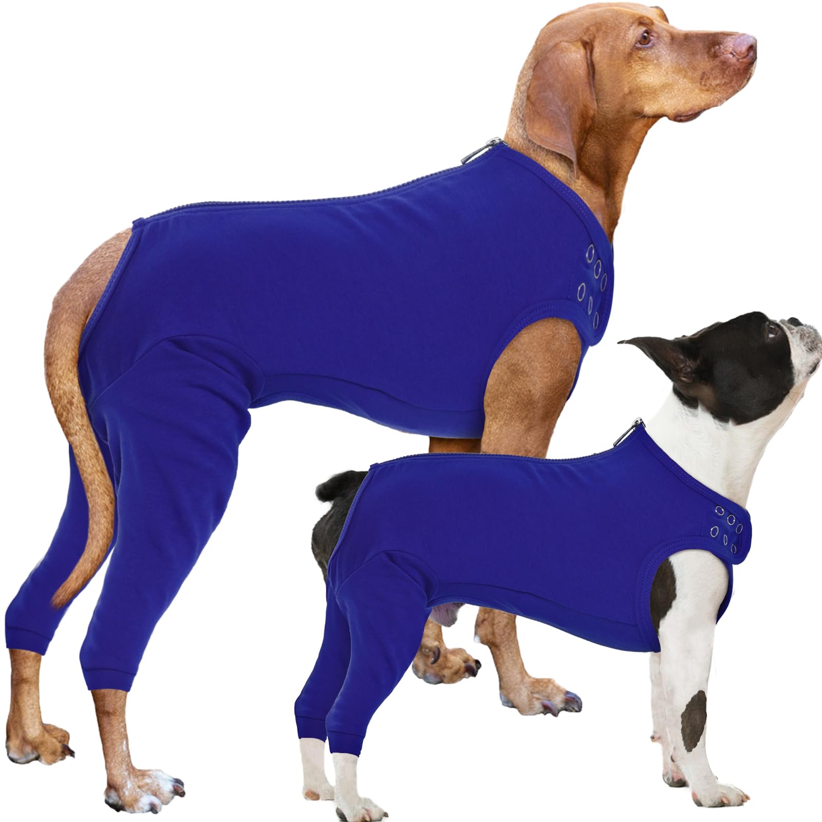 Nanaki Dog Wound Care Shirt front view shows full abdomen coverage for post-surgery recovery.