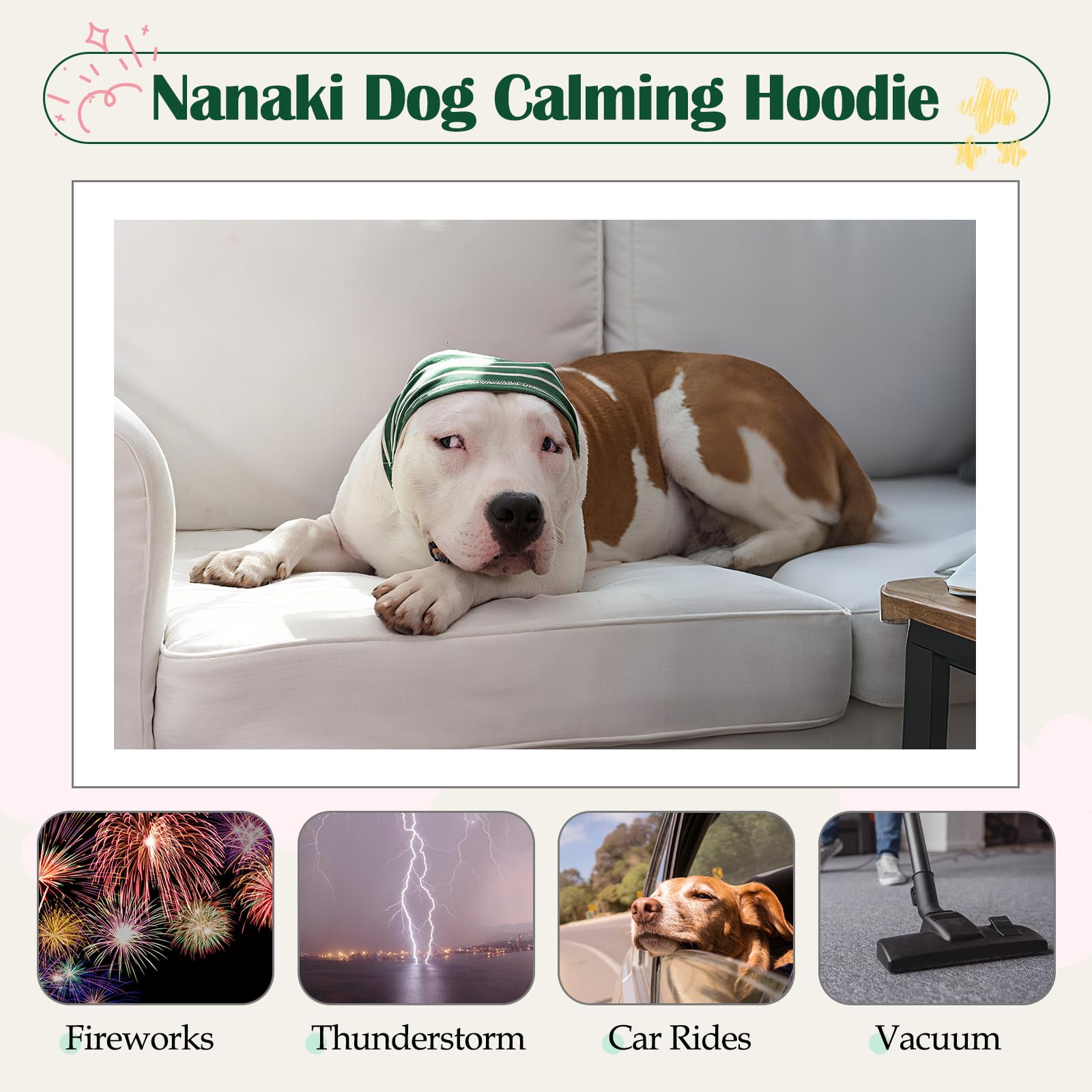 Nanaki ear wrap dog grooming use demonstrates secure protection during baths and nail trims.