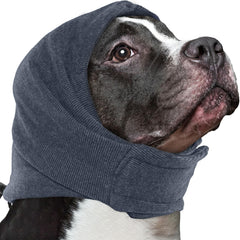 Nanaki soft calming hoodie worn by dog to ease car ride anxiety and feel secure