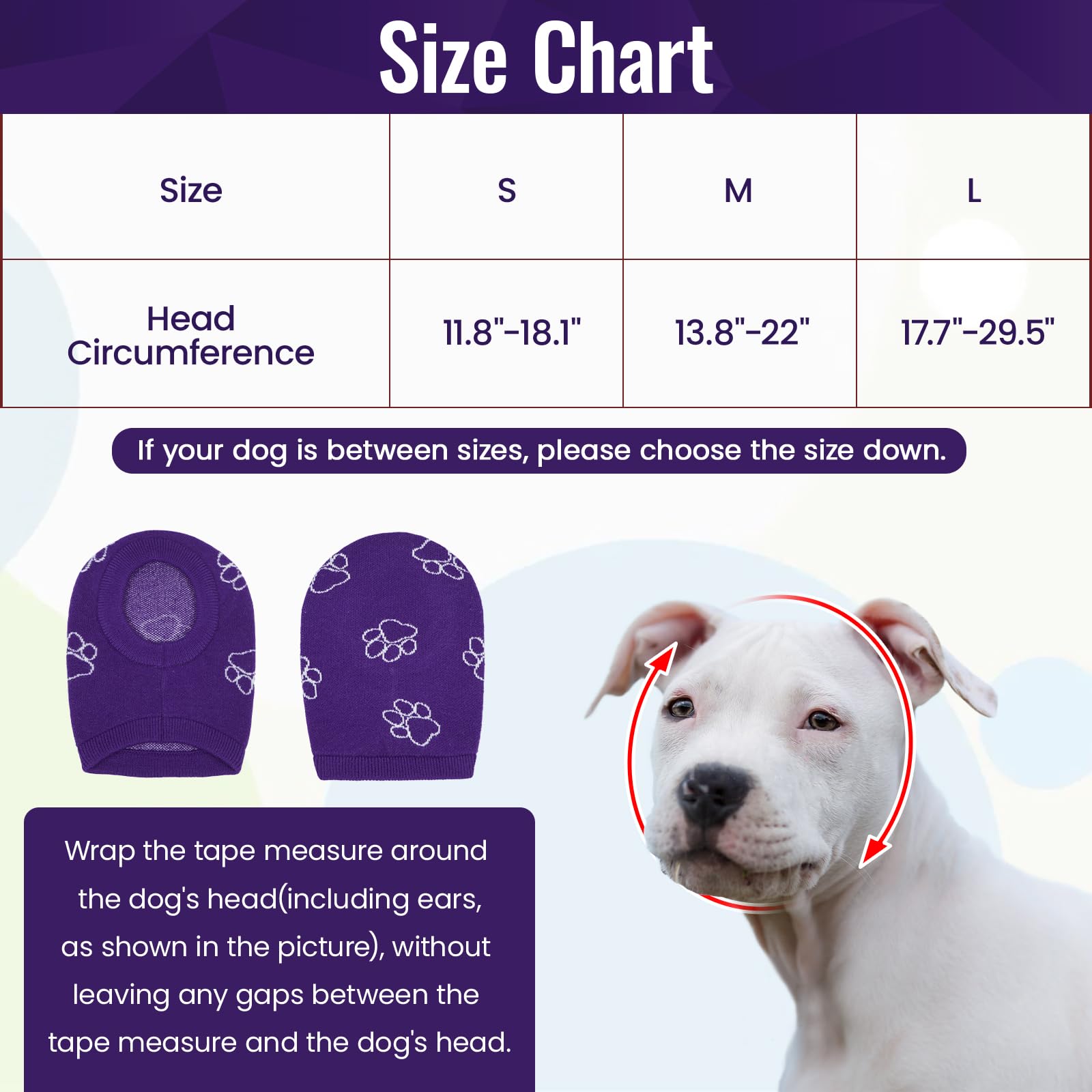 Nanaki vet-grooming-use ear-cover calms dogs during baths and nail clipping.