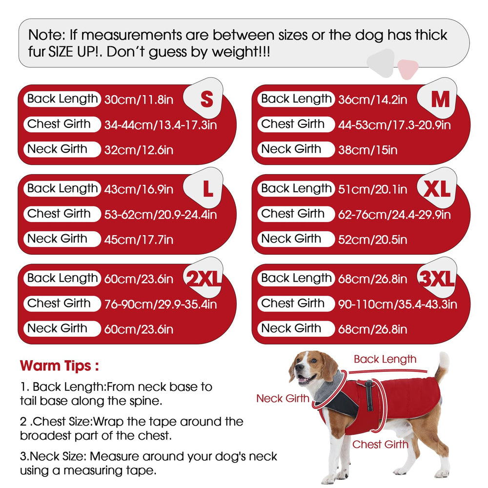 Nanaki warm dog coat red leash hole enables secure harness attachment during trips.