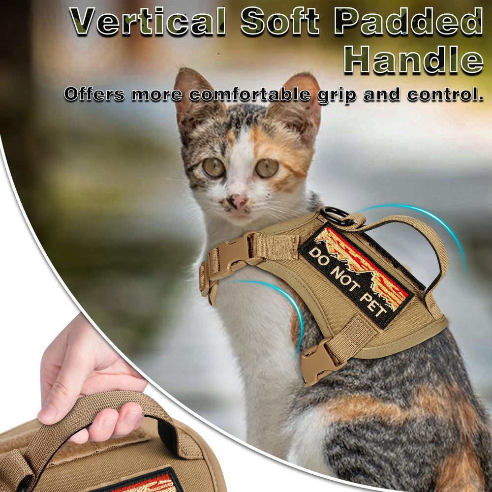 Nanappice tactical cat harness close-up mesh shows soft breathable padding