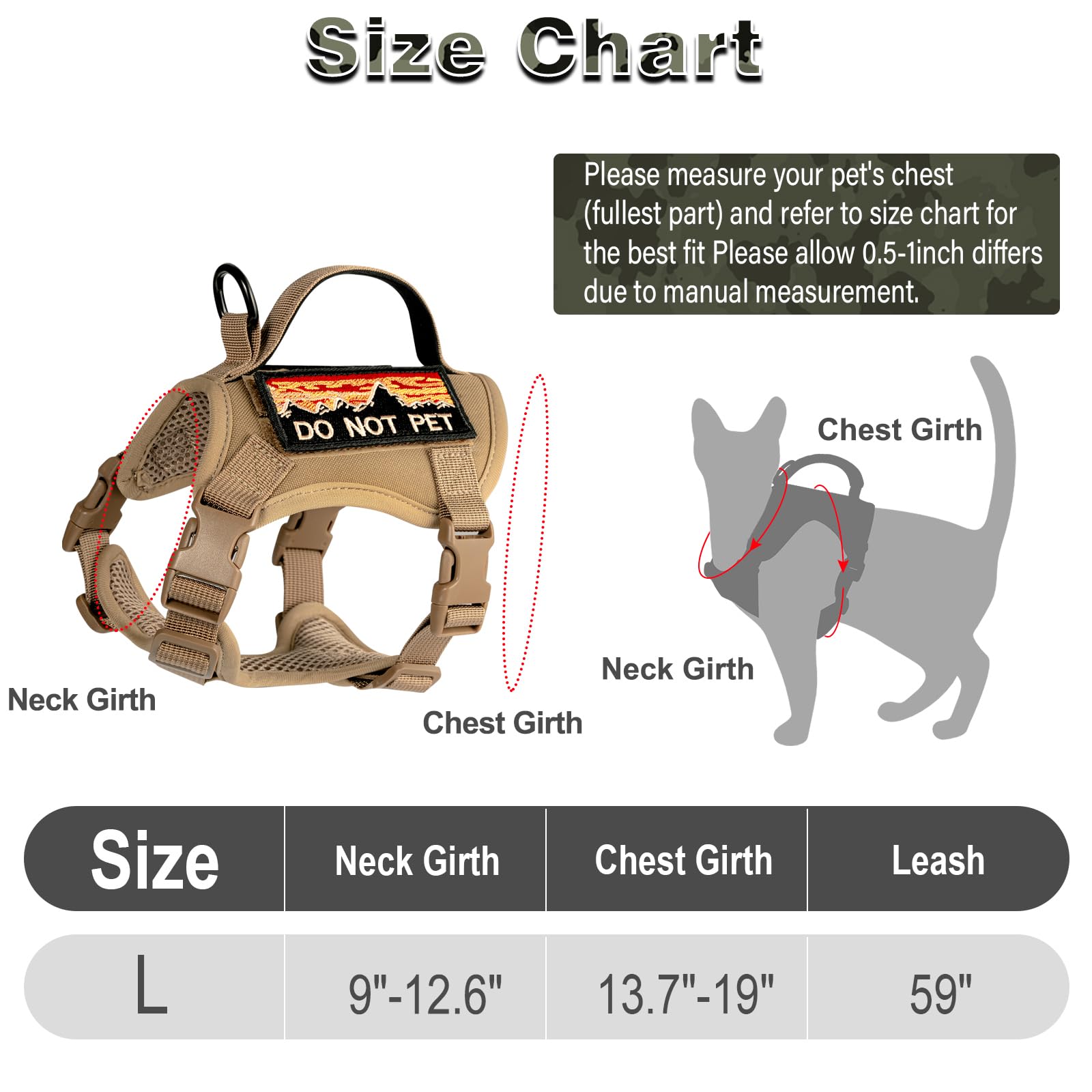 Nanappice harness in khaki color ready for outdoor training