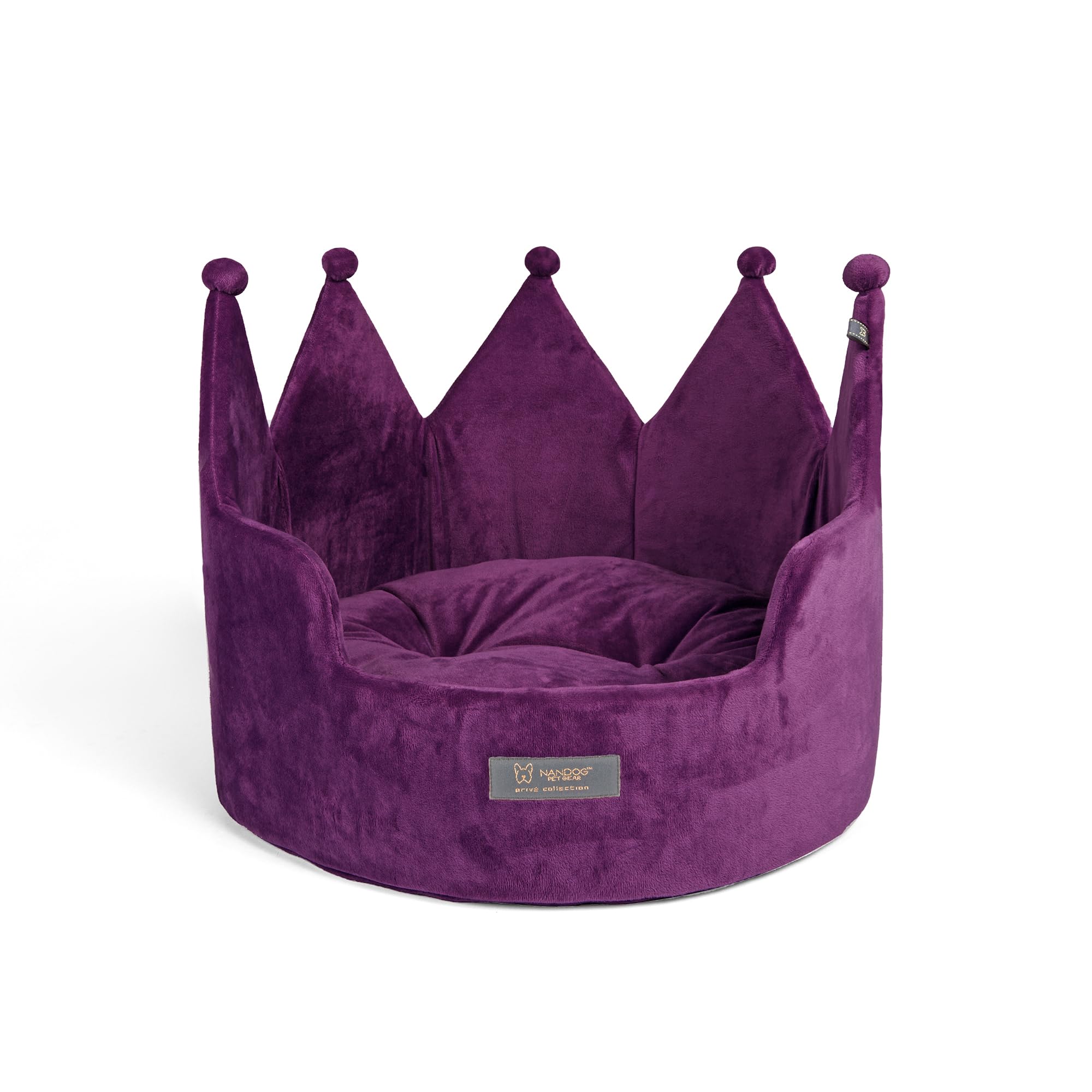 NANDOG Crown Dog Bed soft-micro-plush-fabric delivers plush comfort for naps and cuddling.