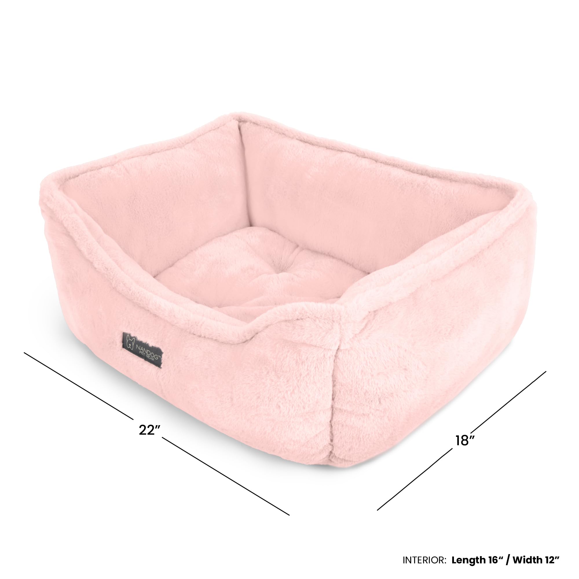 NANDOG Double-stitched seams bed pink for durable naps.