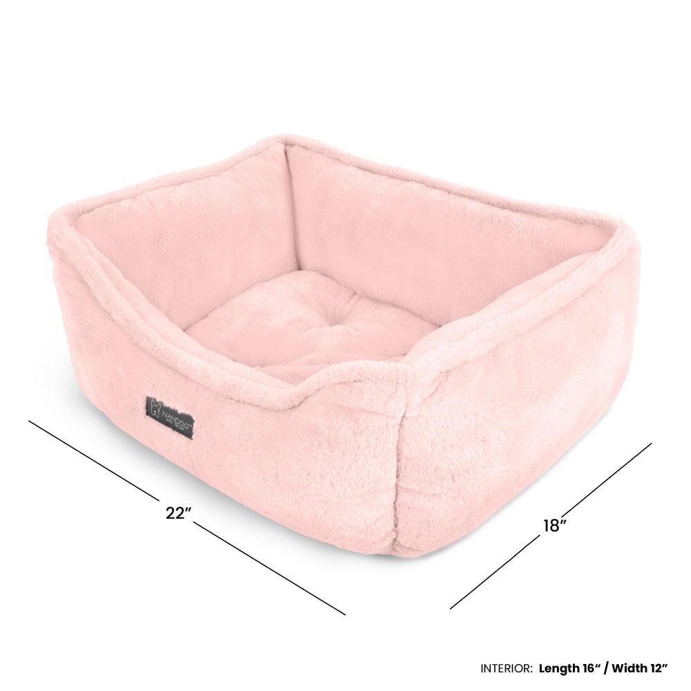 NANDOG Double-stitched seams bed pink for durable naps.