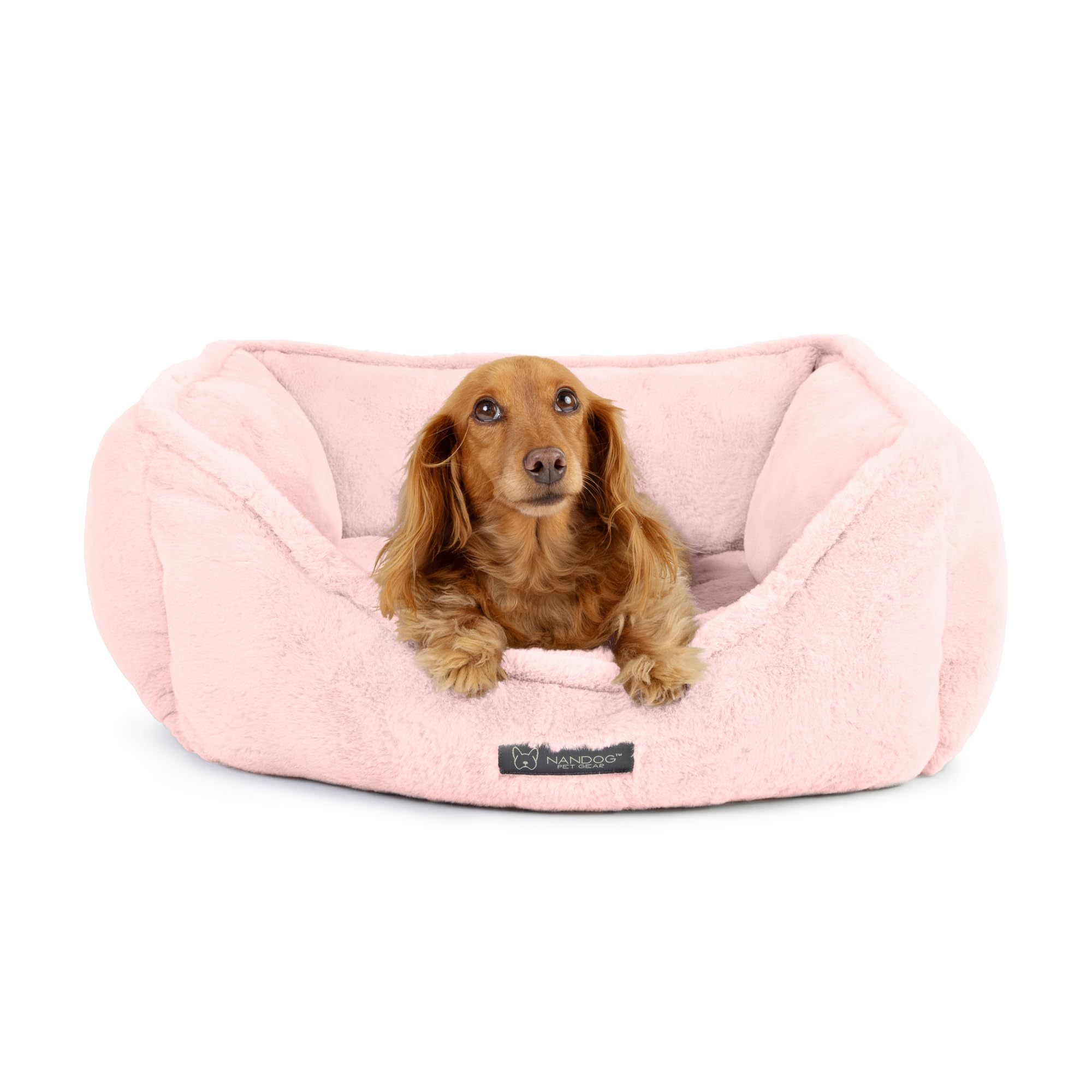 NANDOG Microplush fabric bed warmth in pink offers a cozy shelter.