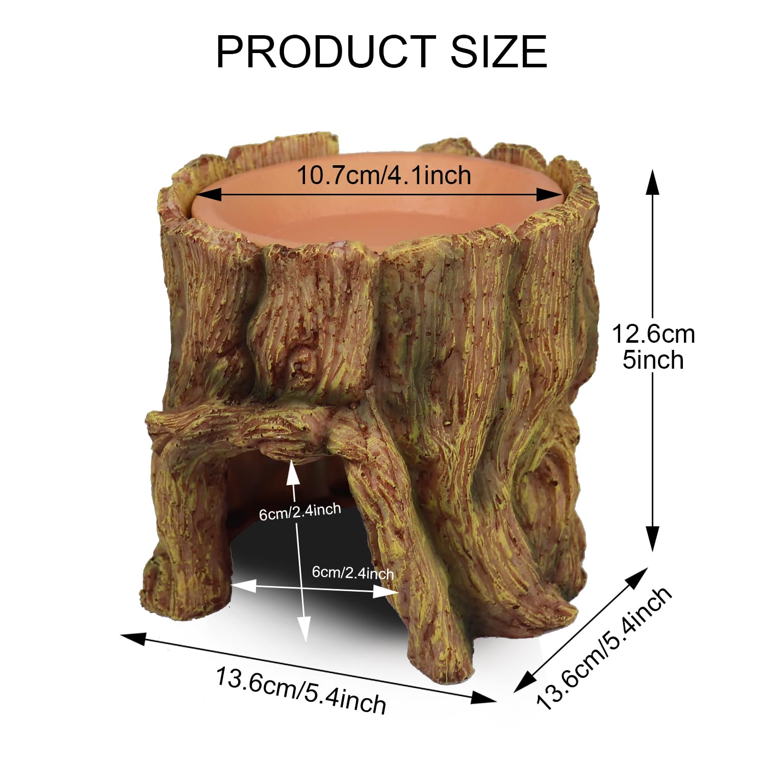 NANEEZOO natural tree root design blends with terrarium and offers concealment.