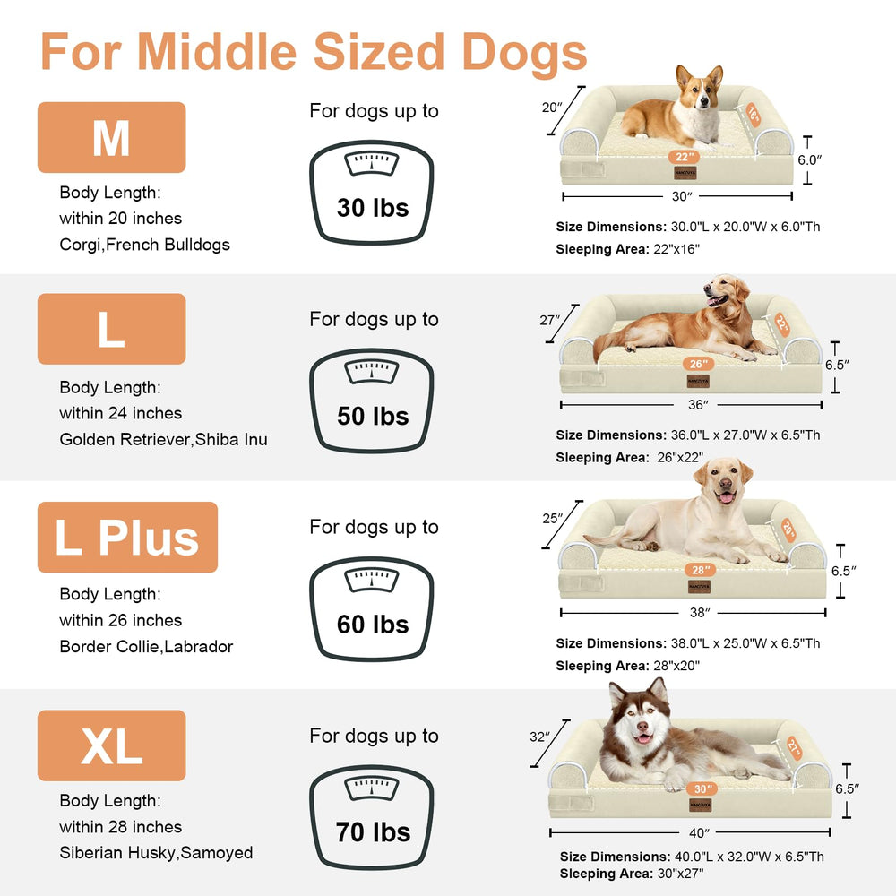 NANUYA 30x27 inch sleeping area fits large and XL dogs comfortably