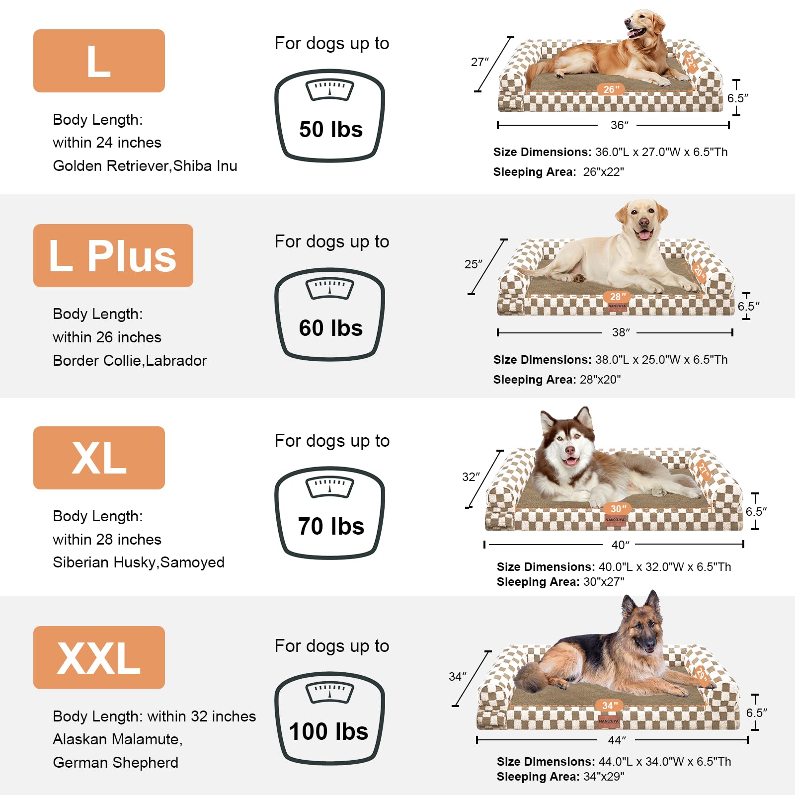 NANUYA brown grid dog bed fits modern living spaces.