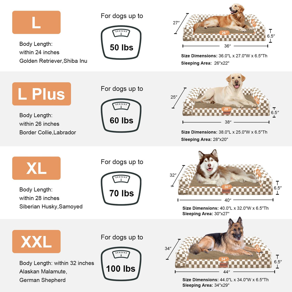 NANUYA brown grid dog bed fits modern living spaces.