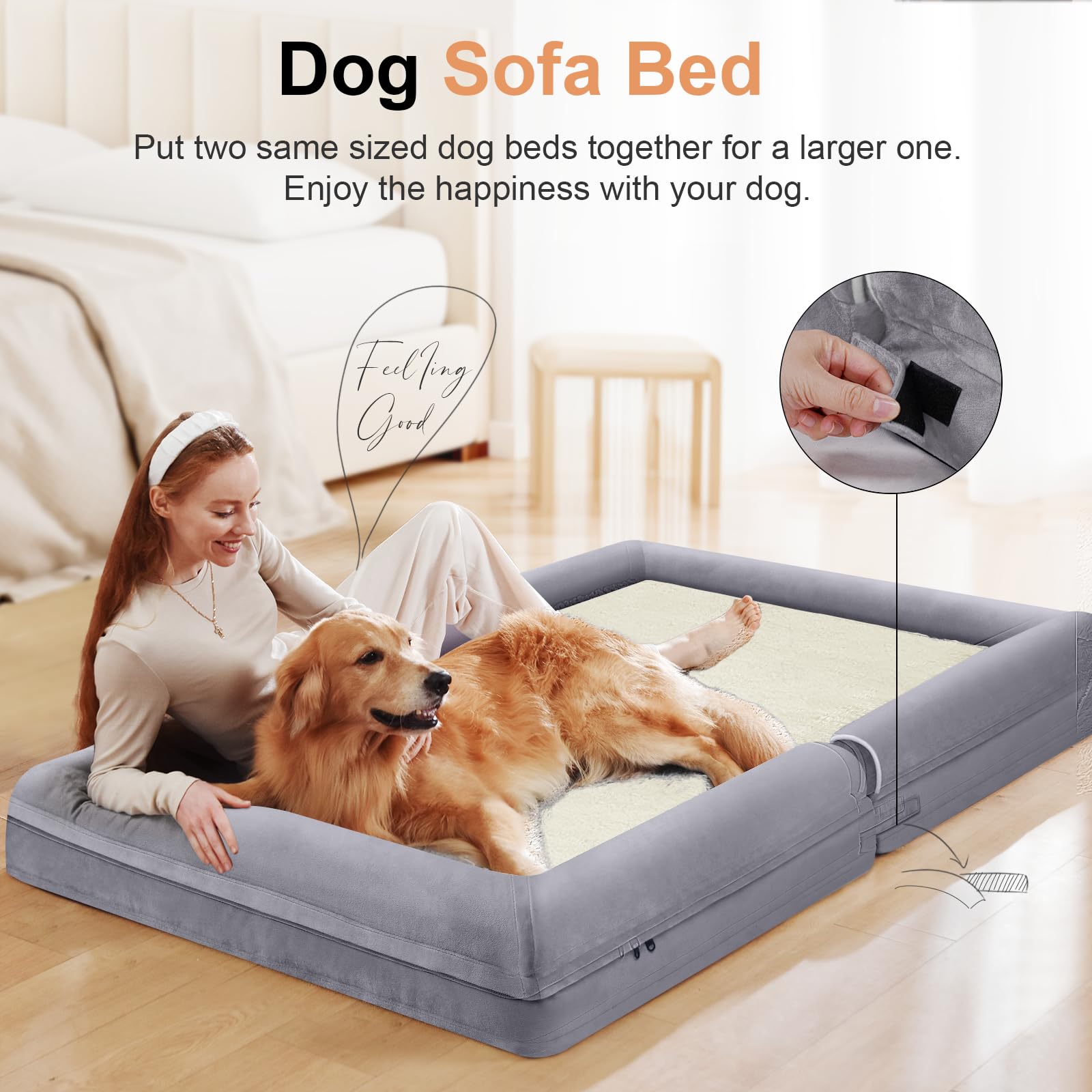 NANUYA three-sided bolster supports head and neck for cozy lounging