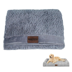 NANUYA dog bed cover with soft-velvet-grey texture offers cozy comfort and easy cleaning for 36x27 beds.