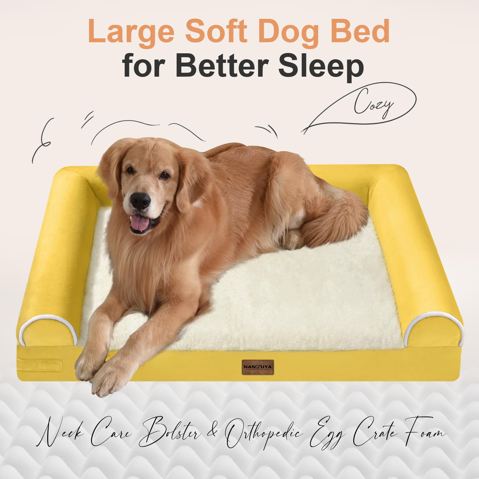 NANUYA egg-crate-dog-bed-support enhances pressure distribution for comfort.