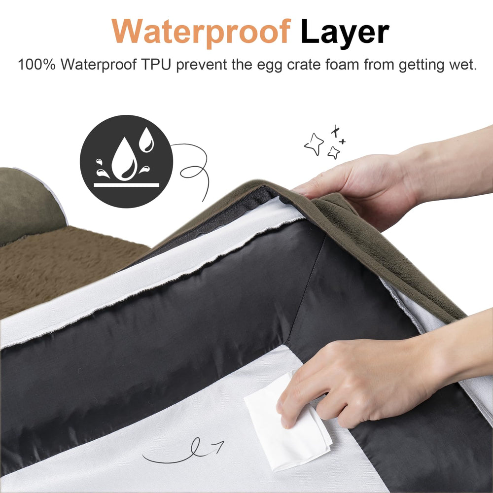 NANUYA egg crate memory foam layer supporting a comfortable sleep
