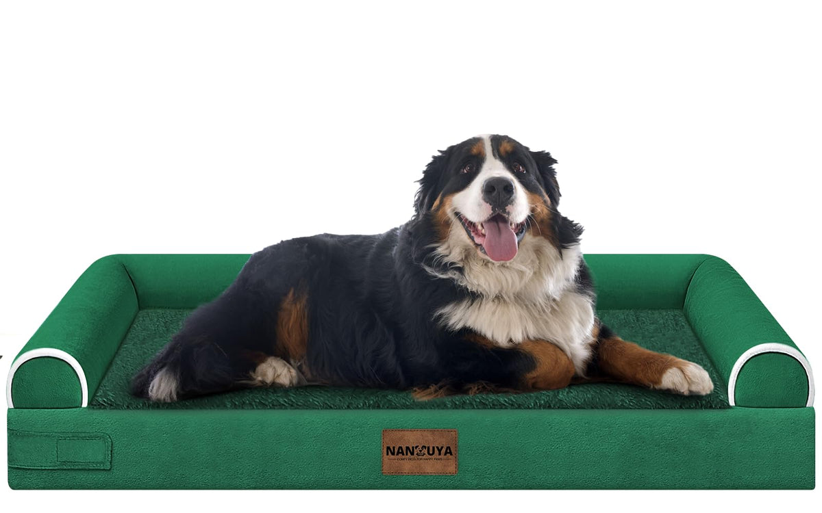 NANUYA emerald dog bed cover waterproof surface for easy cleaning.