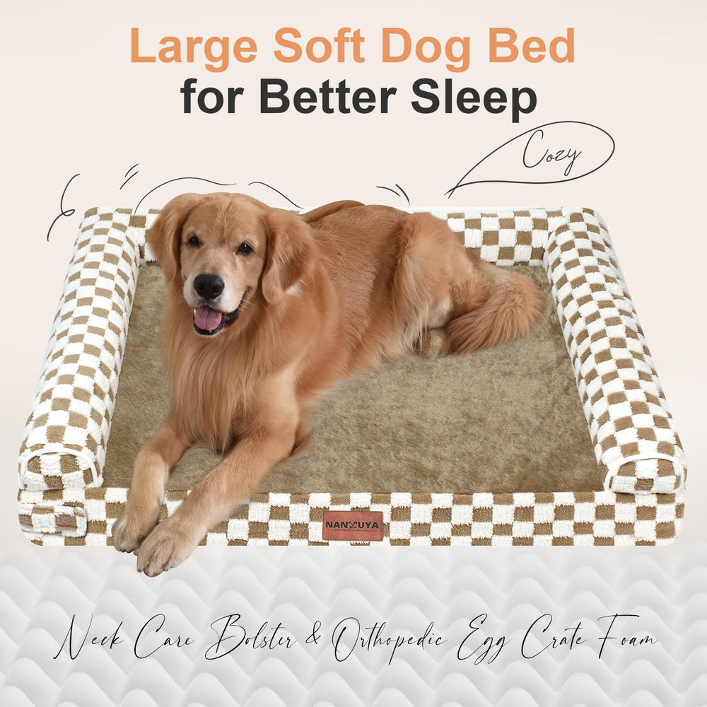 NANUYA large dog bed bolster provides head and neck support for lounging.