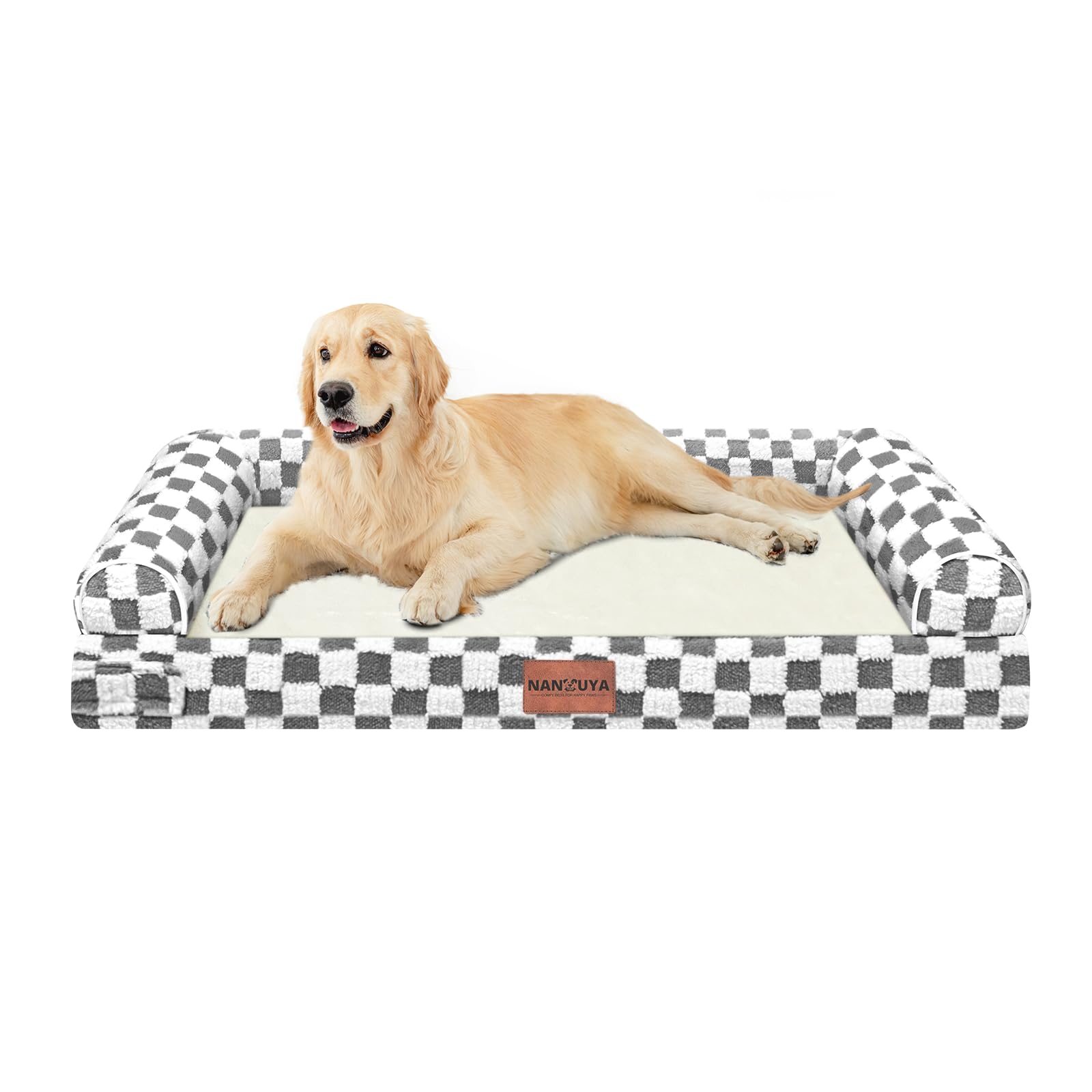 NANUYA large orthopedic dog bed with egg crate foam for improved support and airflow.