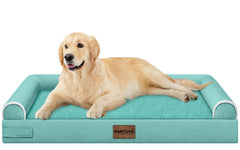 NANUYA large dog bed with egg crate foam supports joints for restful sleep.