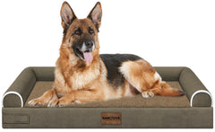 NANUYA large dog bed shows egg crate foam for enhanced comfort and joint support.
