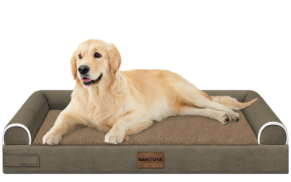 NANUYA large dog bed foam demonstrates supportive egg-crate foam for joint comfort.